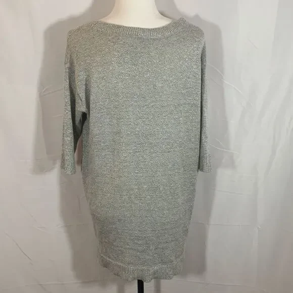 Torrid Grey Long Knit Tunic Sweater 3/4 Sleeve Top - Picture 4 of 7